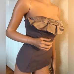 Compagnia Italiana strapless bustier/corset in lilac and beige color. NWT sz 4